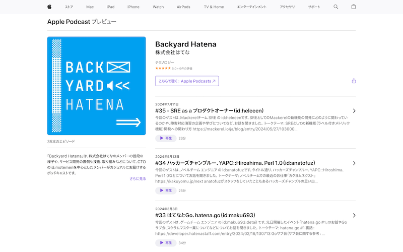 Backyard Hatenaのトップ画像