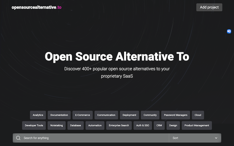 Open Source Alternative Toのトップ画像