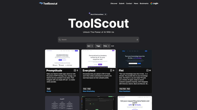 ToolScoutのトップ画像